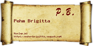Pehm Brigitta névjegykártya